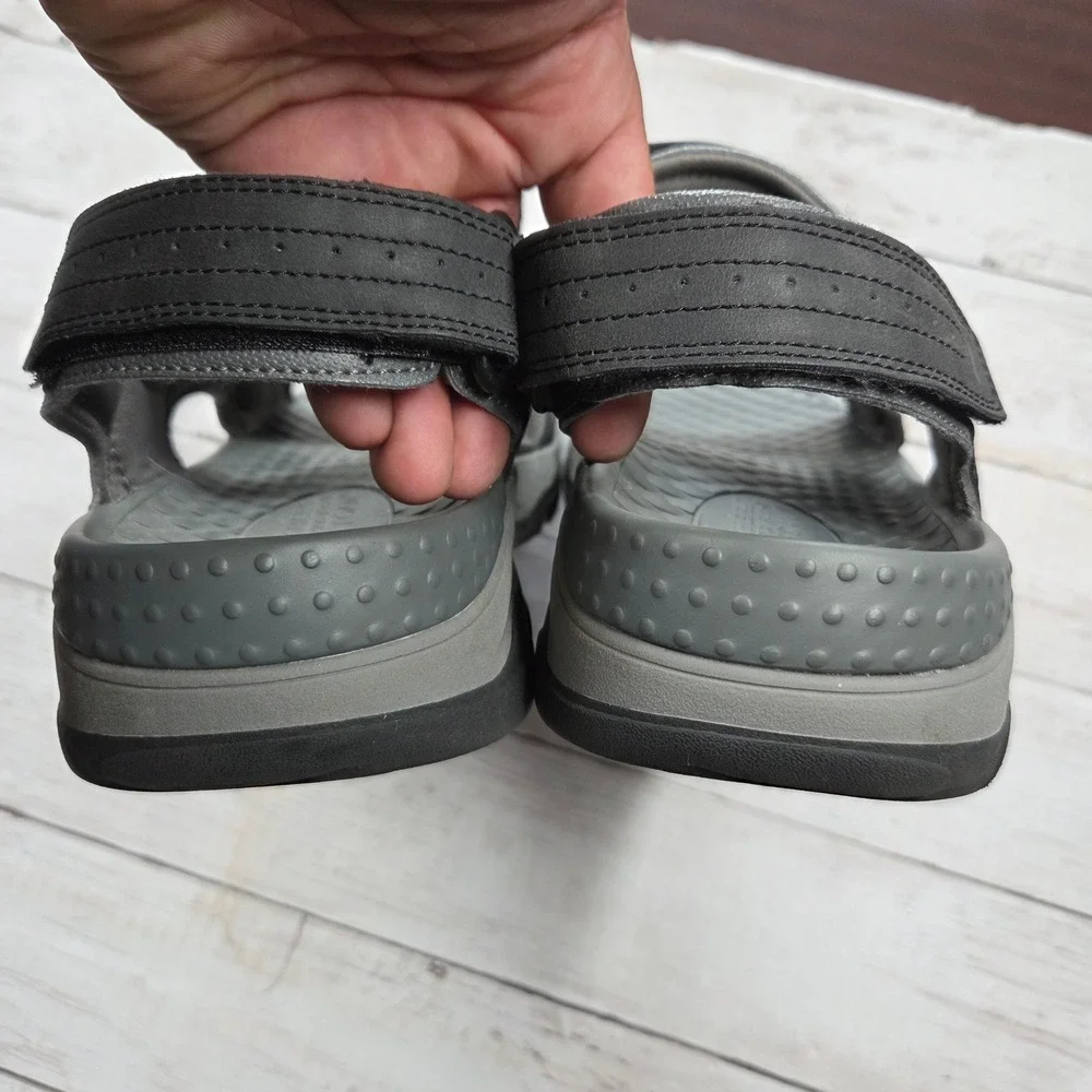 Skechers Tresmen Garo Luxe Foam Sandal Mens 12 Black Charcoal Triple Strap‎